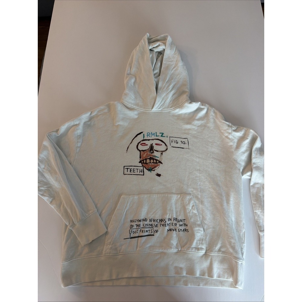 Rome Pays Off Hoodie Mens Size XlWhite Graphic Jean Michel Basquiat Art Pullover
